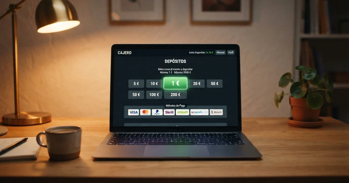 Casinos online con depósito mínimo de 1 euro en España (2026)