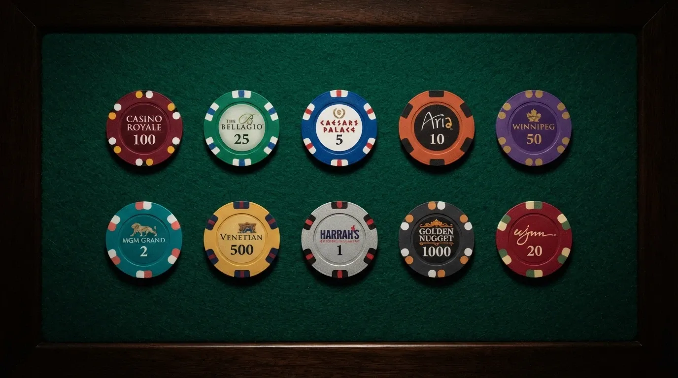 Mosaico con los logotipos oficiales de los diez casinos analizados, dispuestos en cuadrícula sobre un fondo oscuro con acentos dorados
