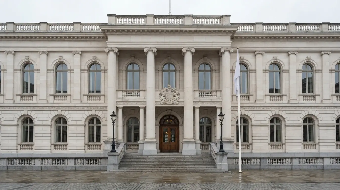 Fachada o espacio institucional representativo de la administración pública española