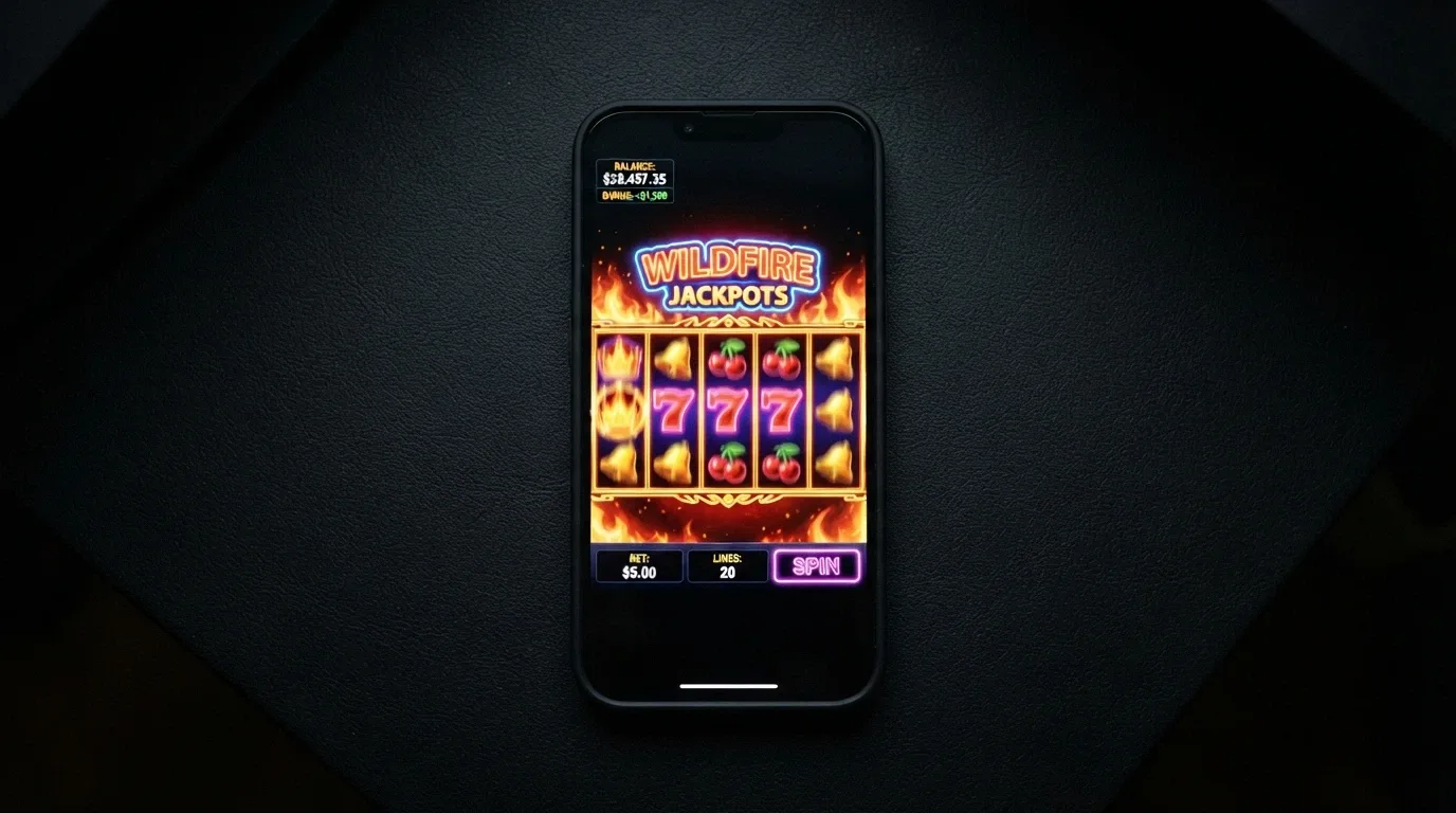 Interfaz de un juego de slot en un casino online con el saldo de bono activo visible en la esquina superior