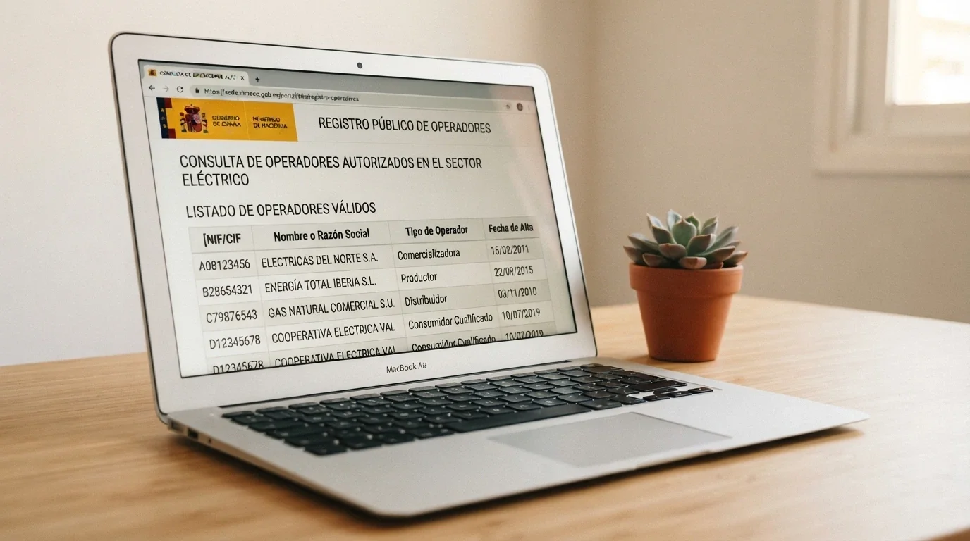 Pantalla del registro público de la DGOJ en ordenacionjuego.es con el listado de operadores autorizados y el dominio .es visible en la barra de direcciones