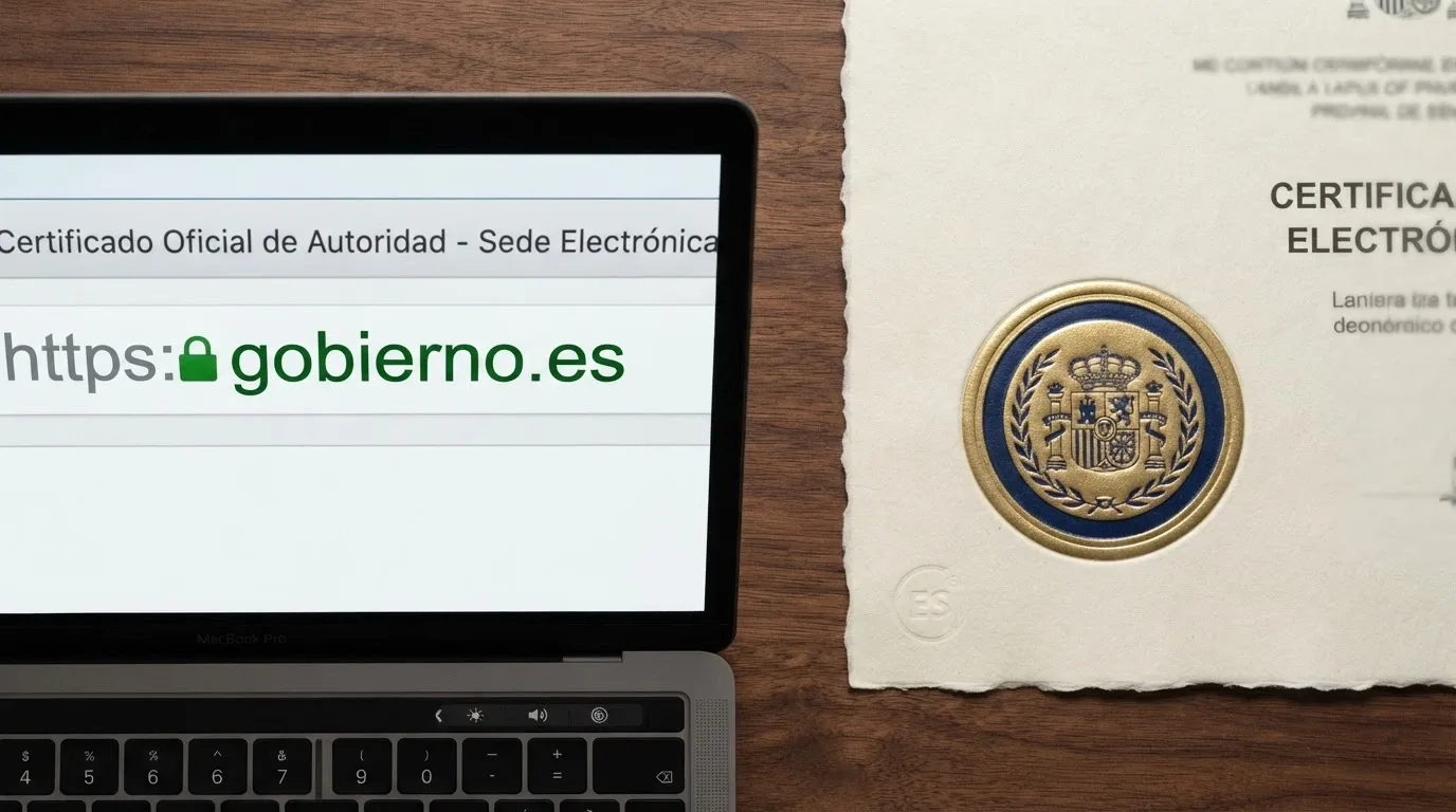 Sello oficial de la Dirección General de Ordenación del Juego junto al dominio .es en la barra de direcciones de un navegador