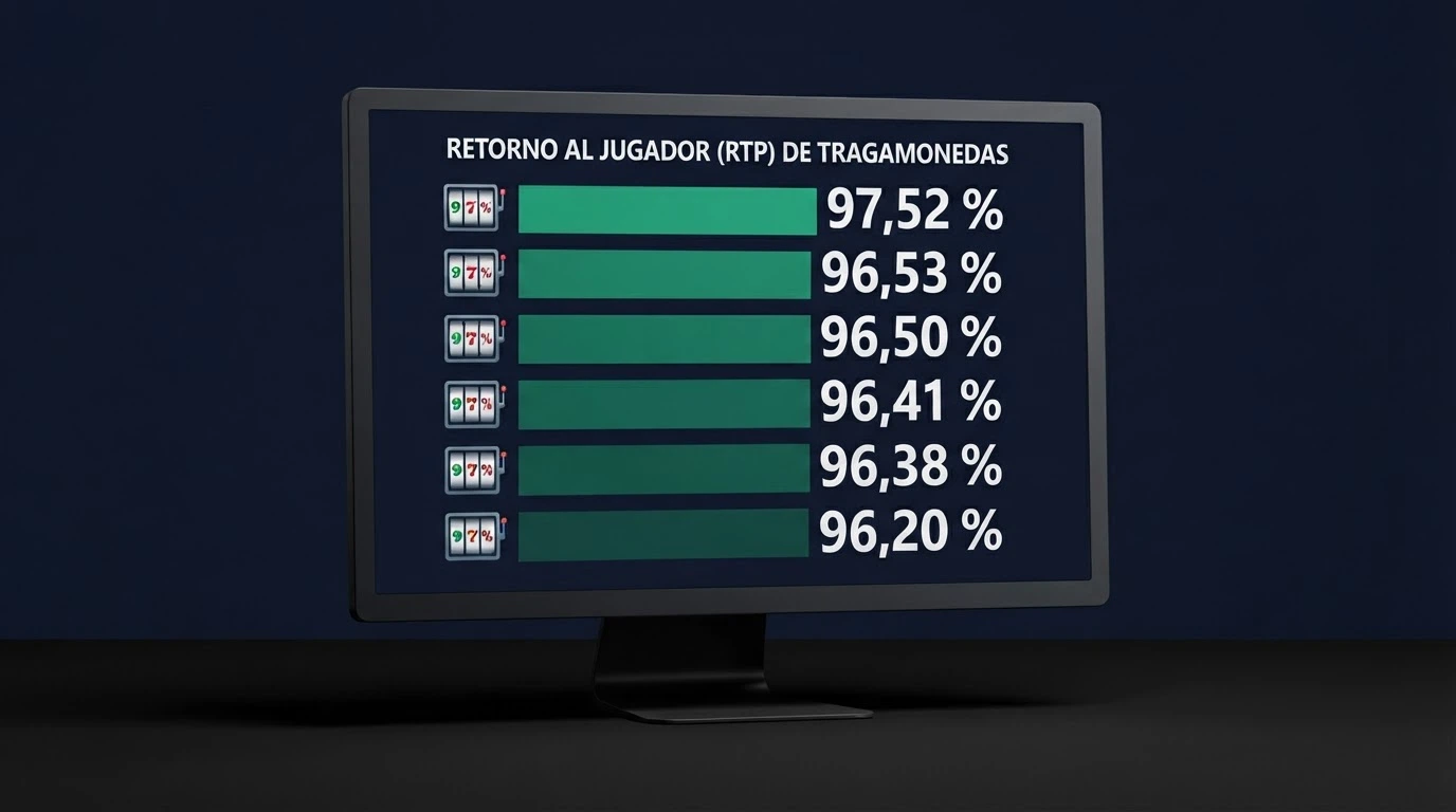 Captura de la ficha técnica de un slot de Hacksaw Gaming donde se lee el porcentaje de RTP, la volatilidad y la ganancia máxima del juego