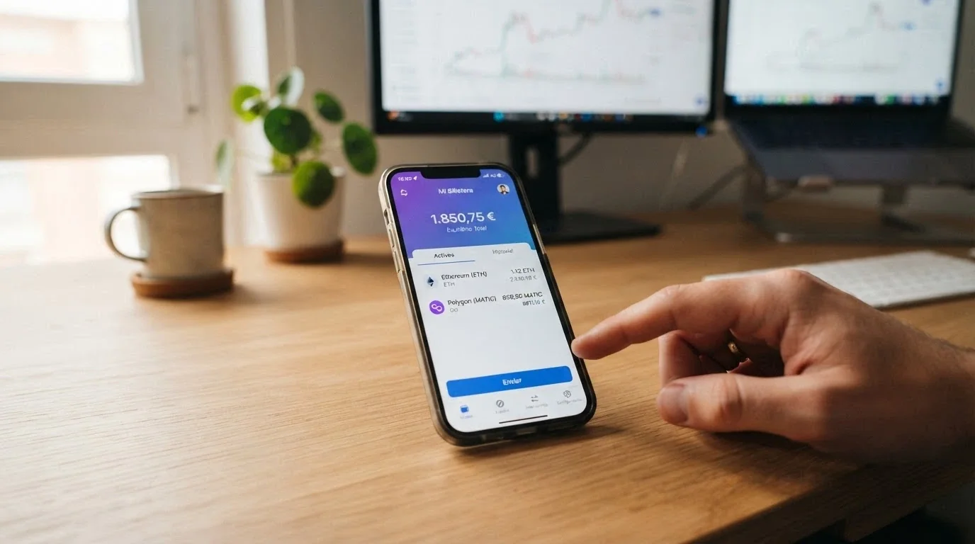 Pantalla de la wallet Phantom mostrando un saldo en SOL listo para enviar a un casino online